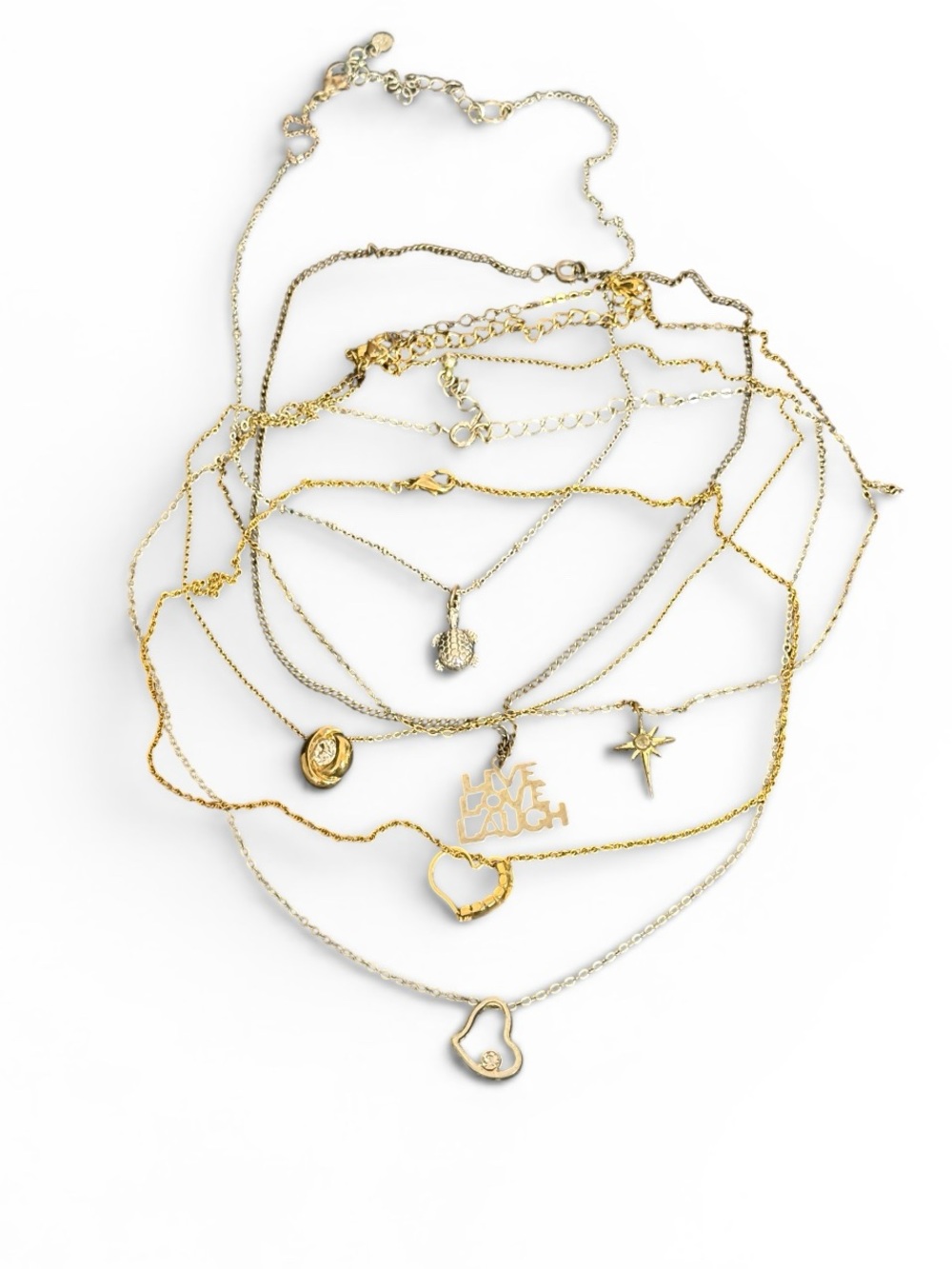 Gold/Silver Tone Charm Necklaces Lot (B1)